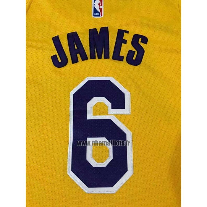 Maillot Los Angeles Lakers LeBron James NO 6 Icon 2021-22 Jaune